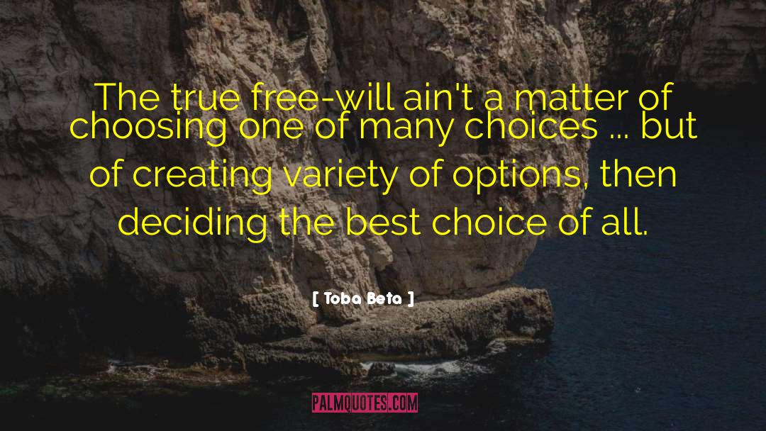 Choosing One quotes by Toba Beta