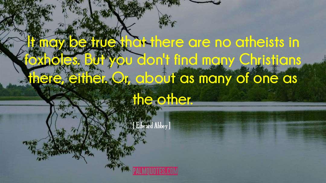 Christian Atheist quotes by Edward Abbey