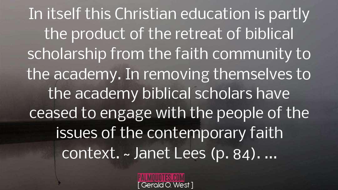 Christian Education quotes by Gerald O. West