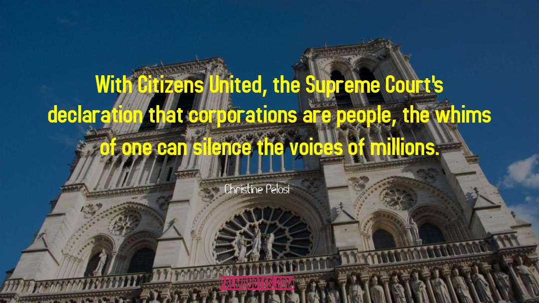 Citizens United quotes by Christine Pelosi