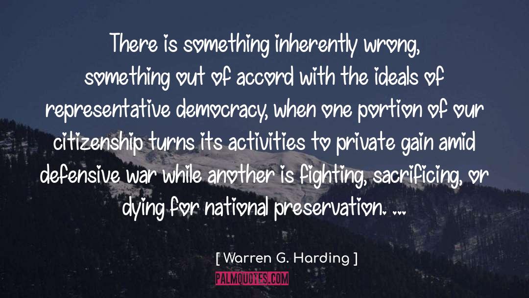 Citizenship quotes by Warren G. Harding
