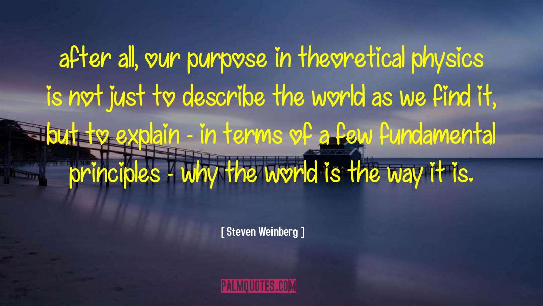 Clarity Of Purpose quotes by Steven Weinberg