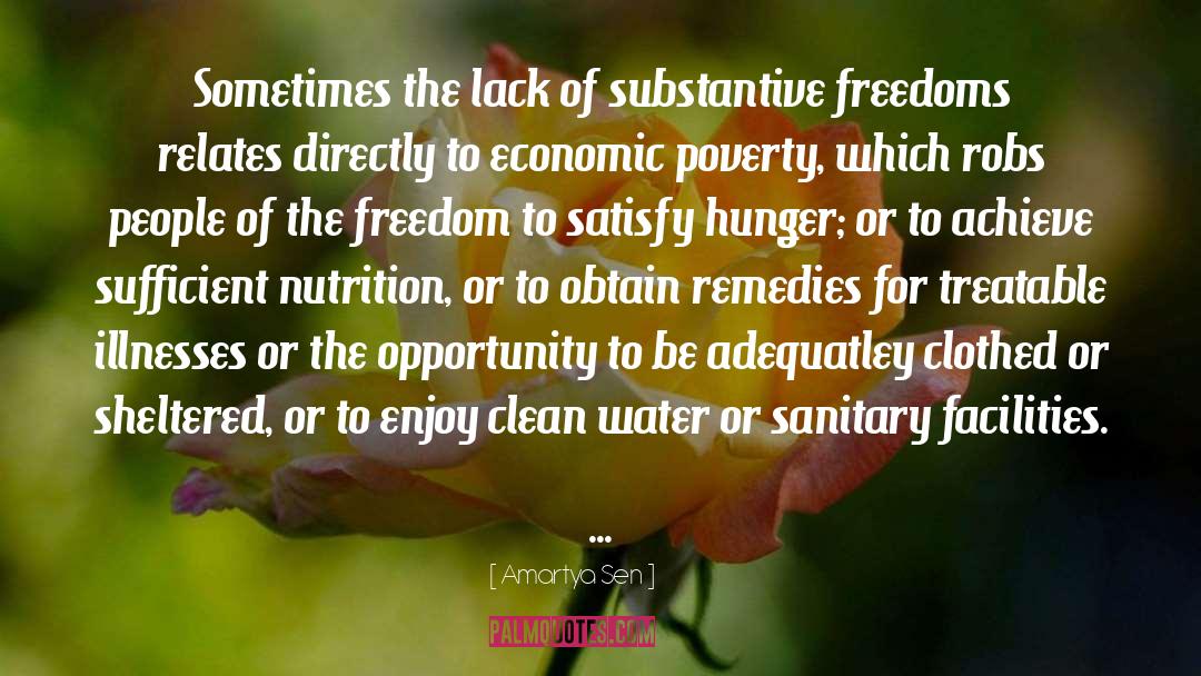 Clean Water quotes by Amartya Sen