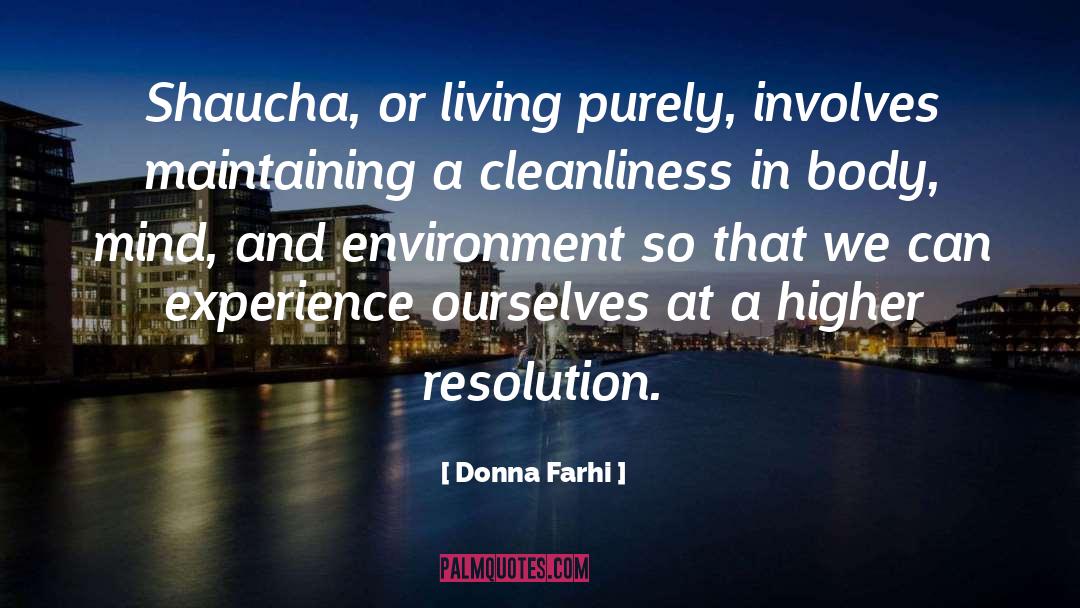 Cleanliness quotes by Donna Farhi