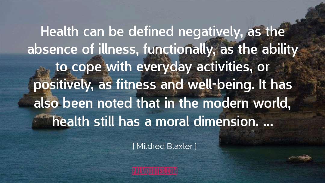 Clearly Health quotes by Mildred Blaxter