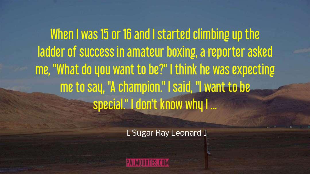 Climbing Up The Ladder quotes by Sugar Ray Leonard