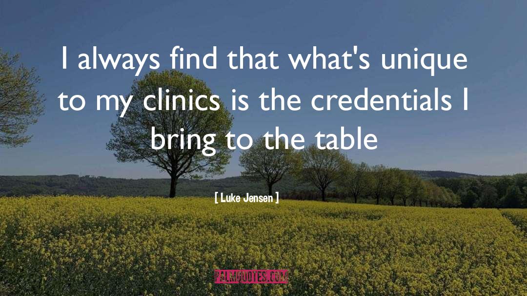 Clinic quotes by Luke Jensen