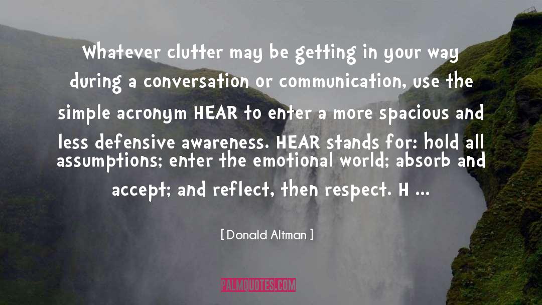 Clutter quotes by Donald Altman