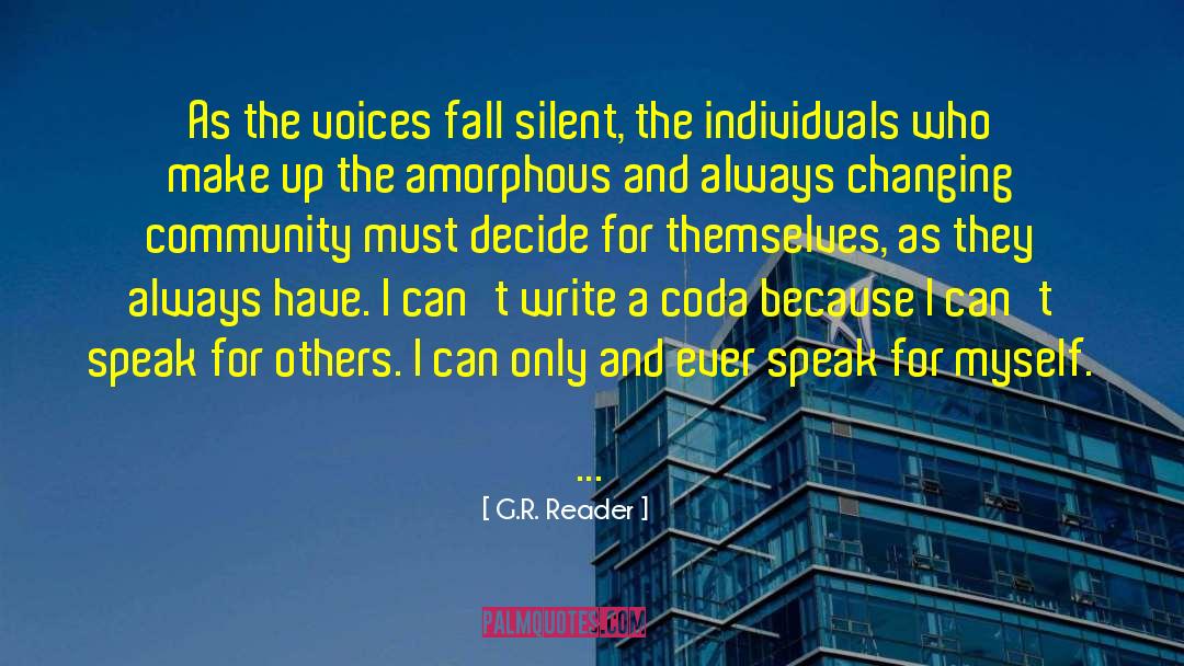 Coda quotes by G.R. Reader