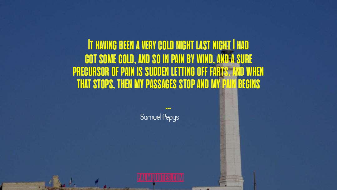 Cold Night quotes by Samuel Pepys