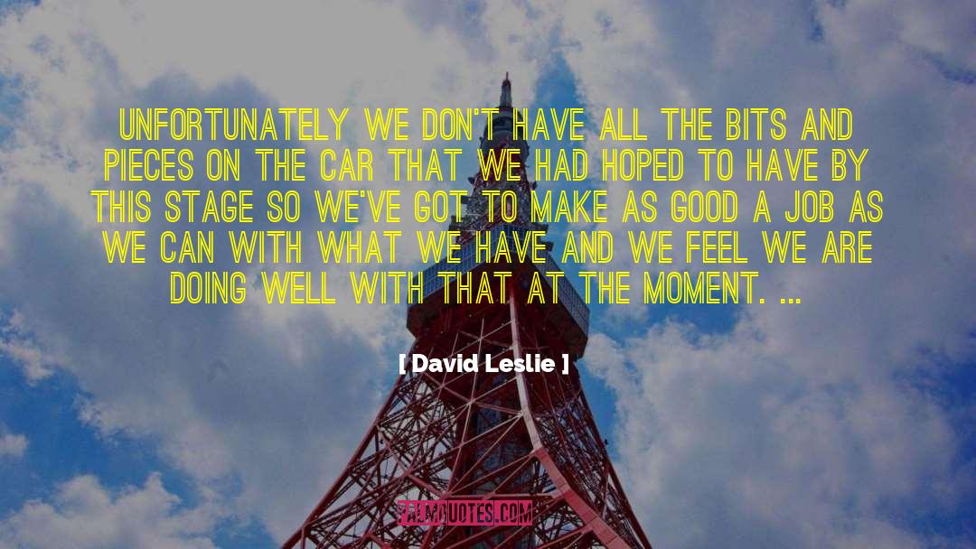 Collecting The Pieces quotes by David Leslie