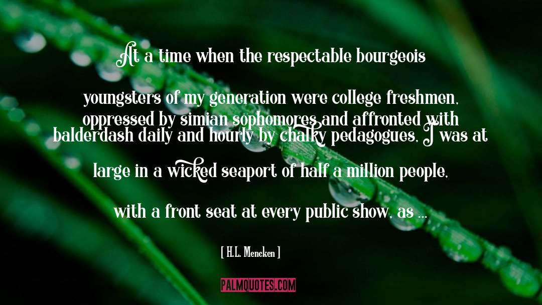 College Freshmen quotes by H.L. Mencken