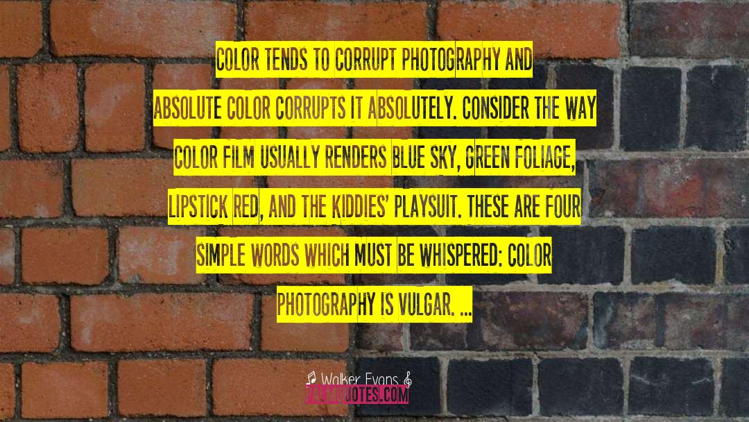 Color Photography quotes by Walker Evans