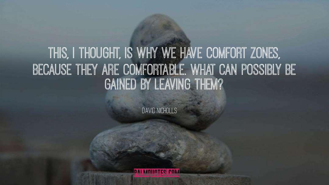 Comfort Zones quotes by David Nicholls