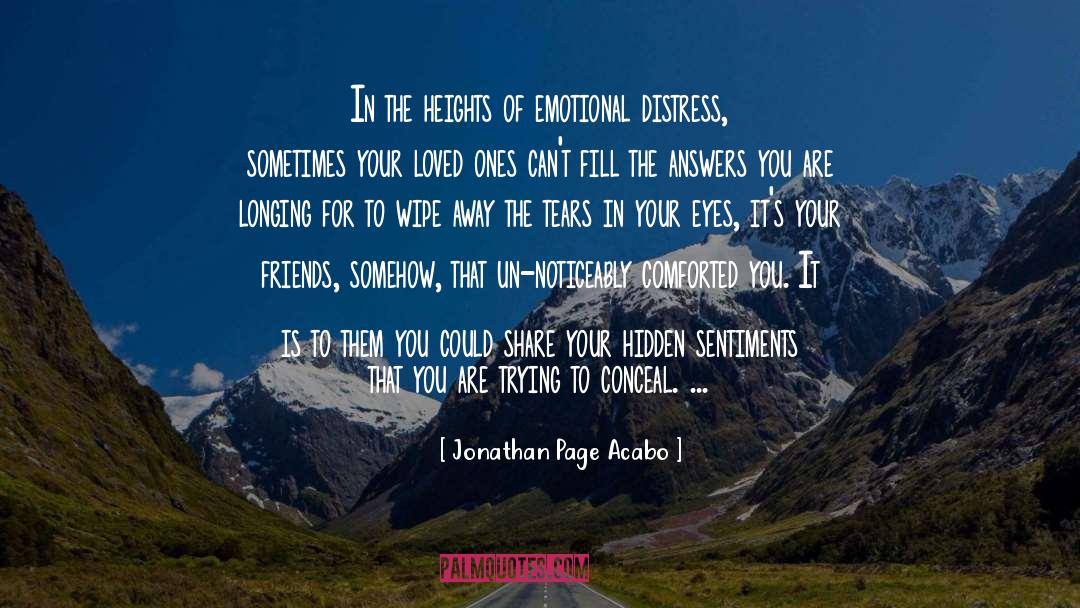 Comforted quotes by Jonathan Page Acabo