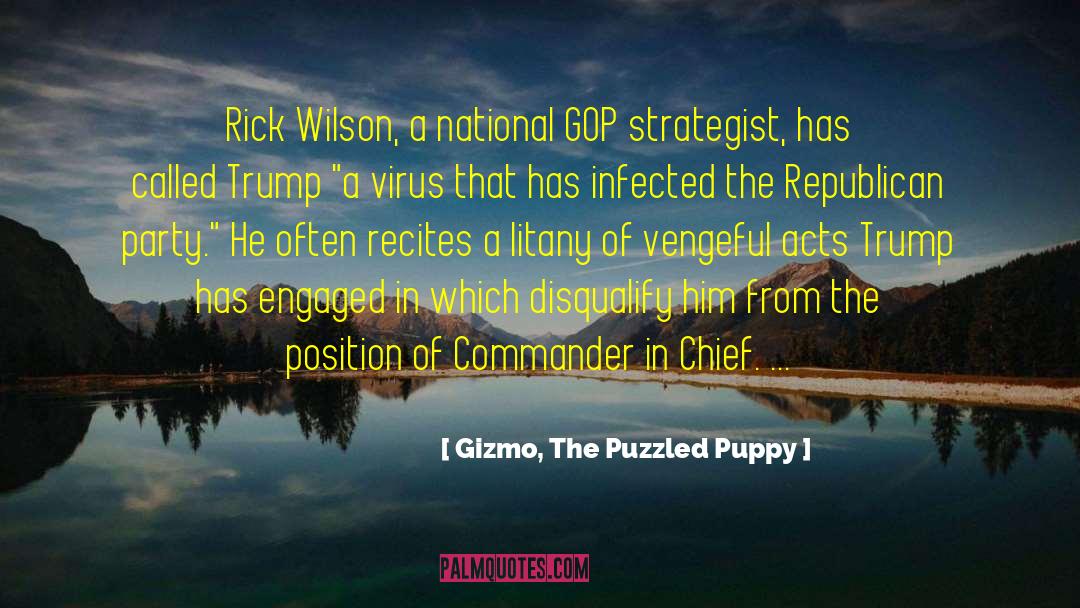 Commander In Chief quotes by Gizmo, The Puzzled Puppy