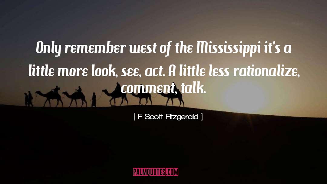 Comment quotes by F Scott Fitzgerald