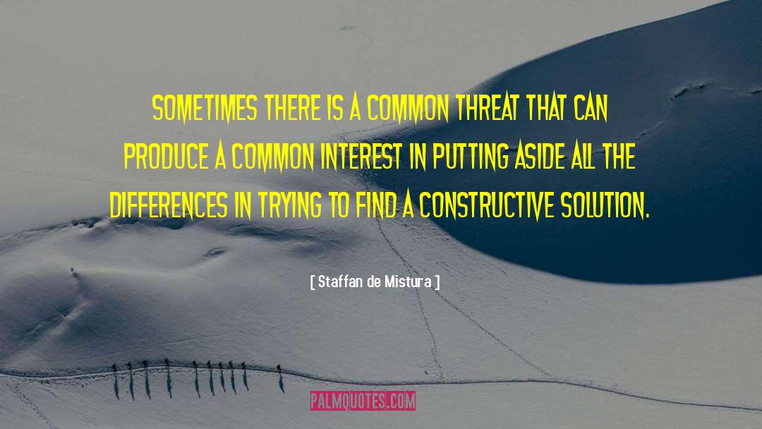 Common Interest quotes by Staffan De Mistura