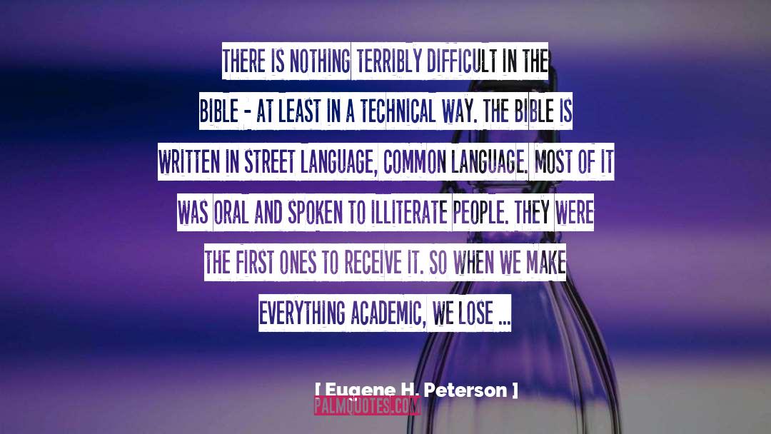 Common Language quotes by Eugene H. Peterson