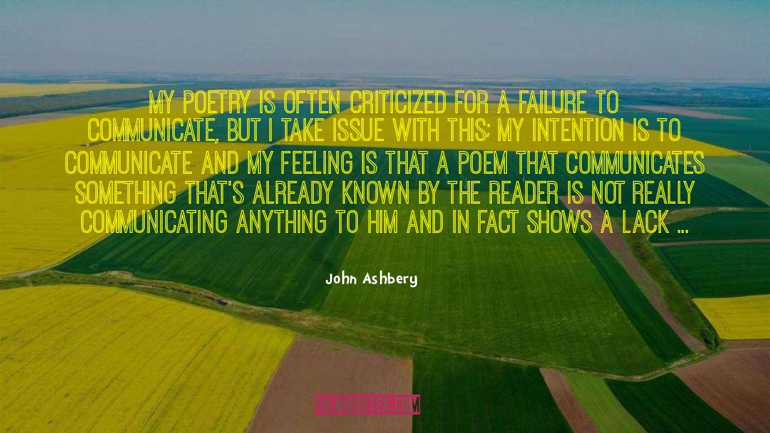 Communicating quotes by John Ashbery