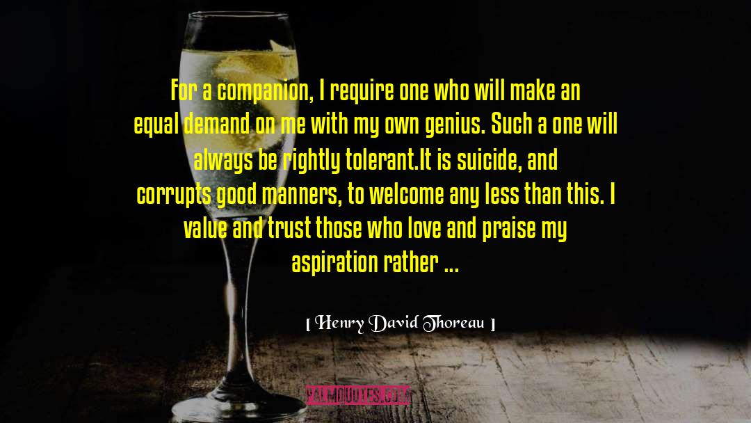 Companion Animals quotes by Henry David Thoreau