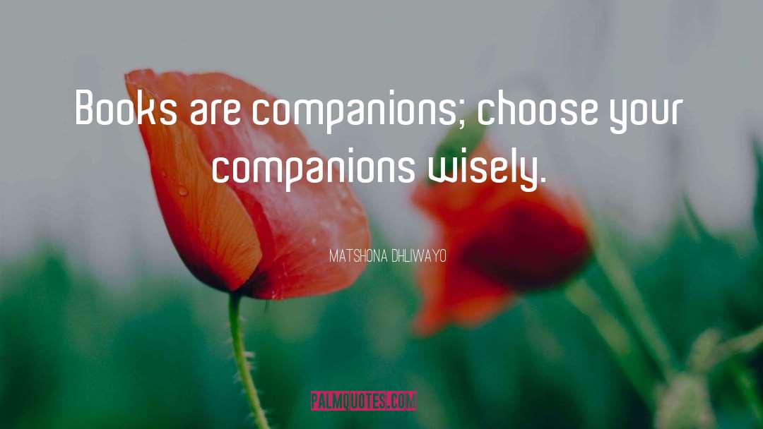 Companions quotes by Matshona Dhliwayo