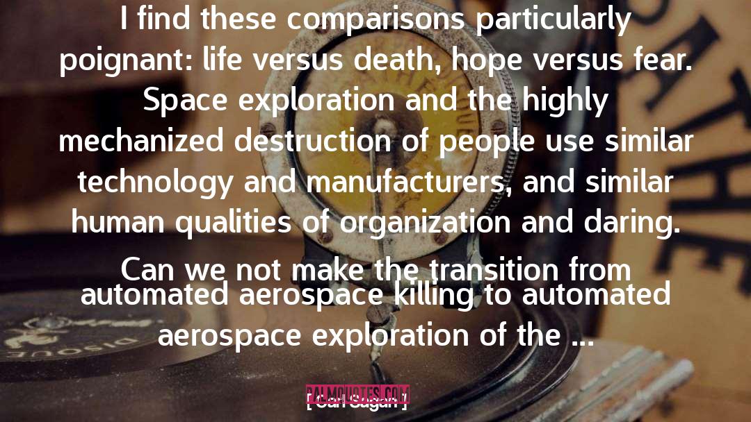 Comparisons quotes by Carl Sagan