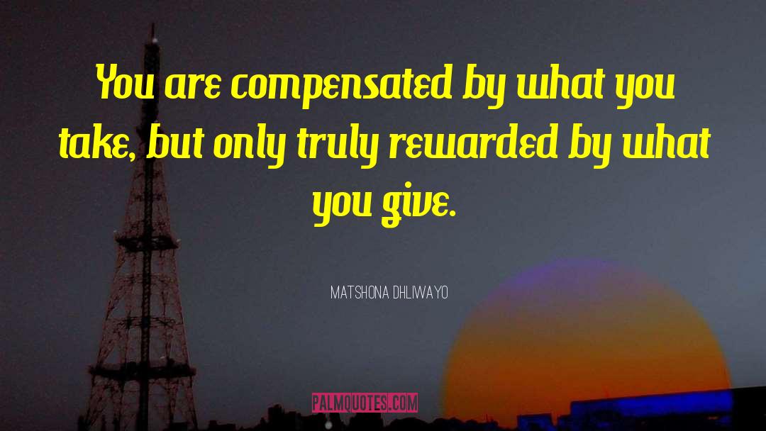 Compensated quotes by Matshona Dhliwayo