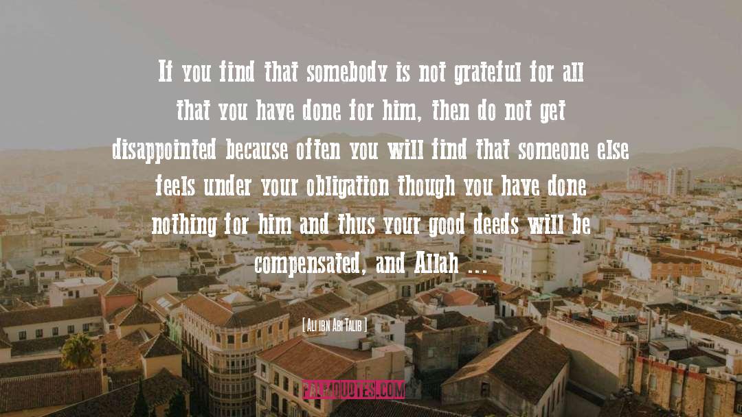 Compensated quotes by Ali Ibn Abi Talib