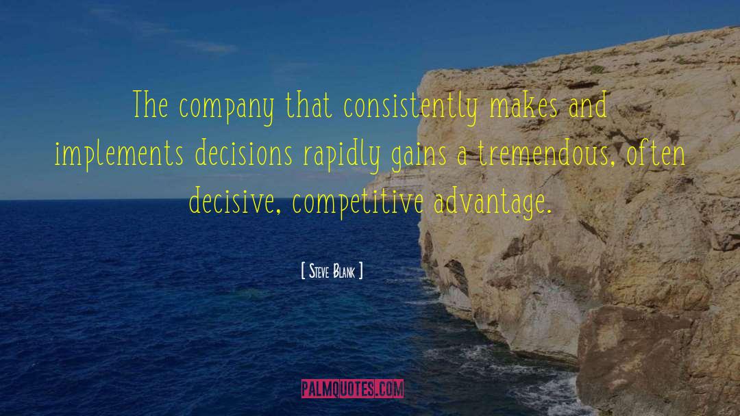 Competitive Advantage quotes by Steve Blank