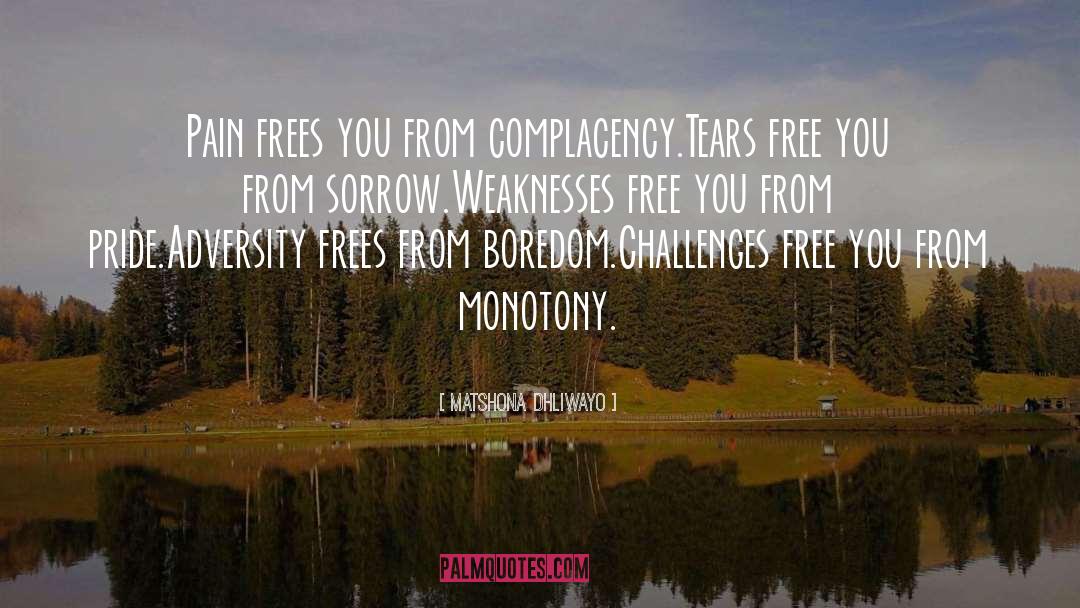 Complacency quotes by Matshona Dhliwayo