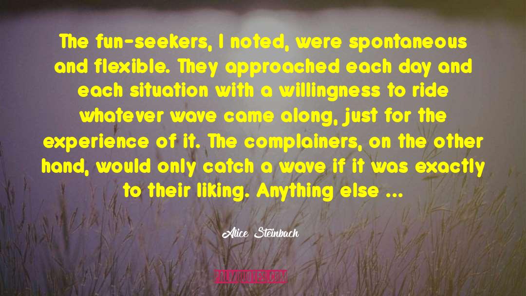 Complainers quotes by Alice Steinbach
