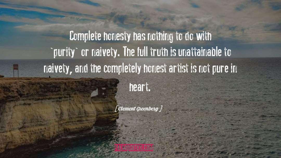 Complete Honesty quotes by Clement Greenberg