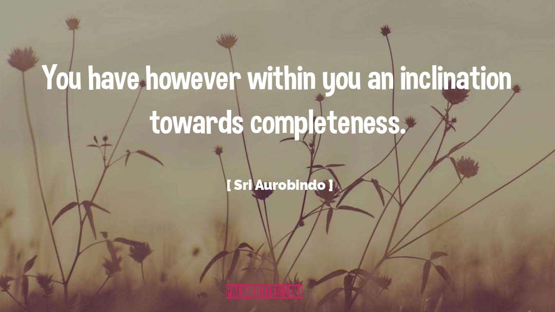 Completeness quotes by Sri Aurobindo