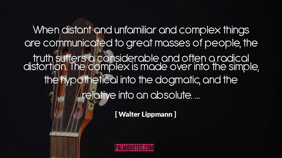 Complex Things quotes by Walter Lippmann