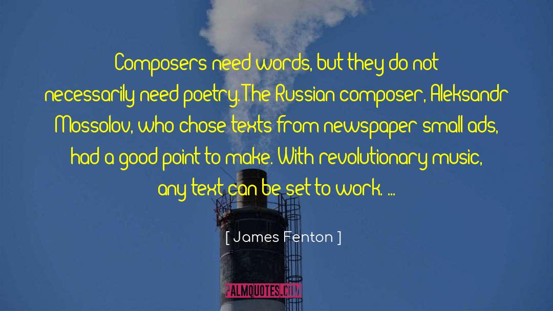 Composers quotes by James Fenton