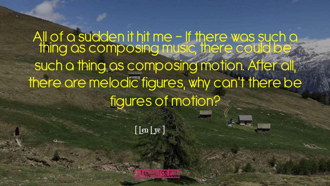 Composing Music quotes by Len Lye