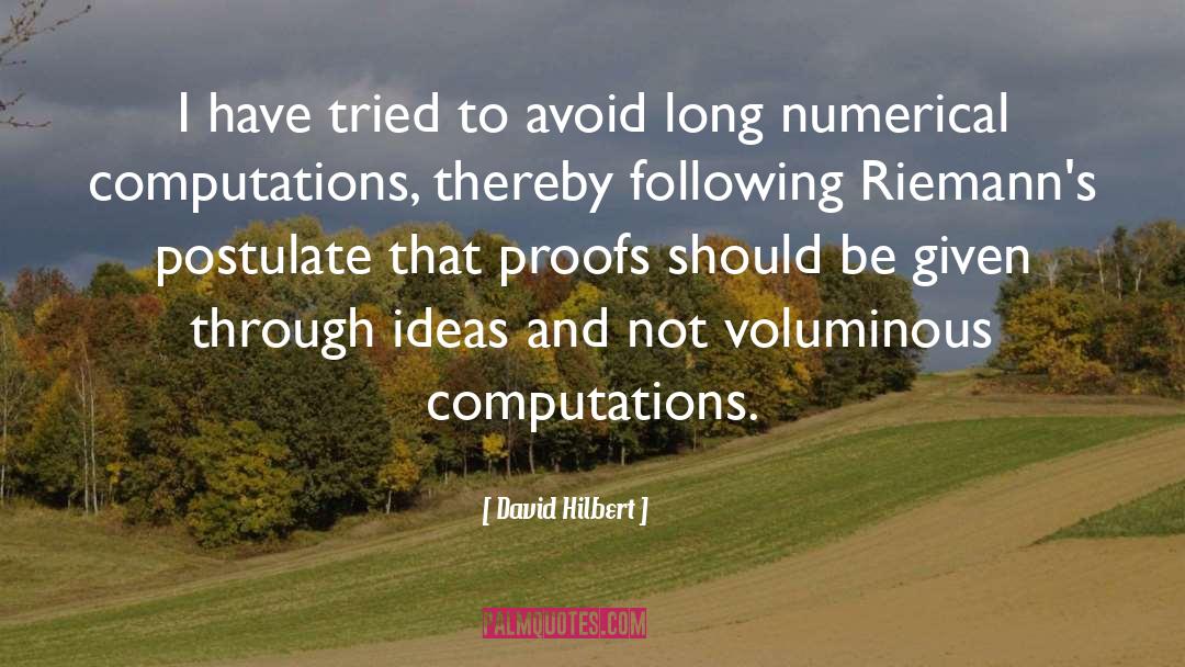 Computation quotes by David Hilbert