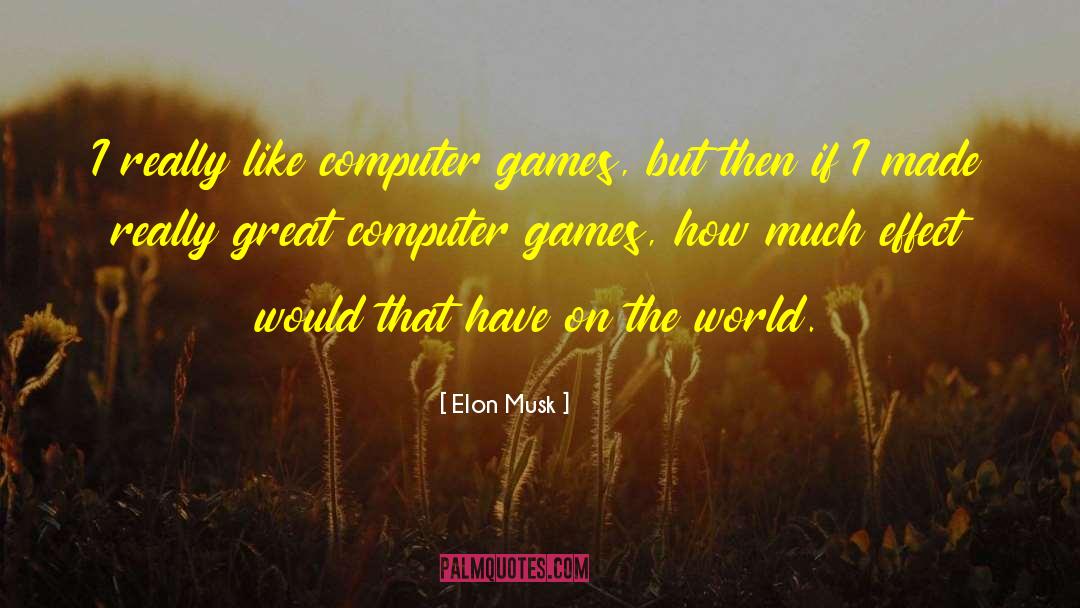 Computer Games quotes by Elon Musk