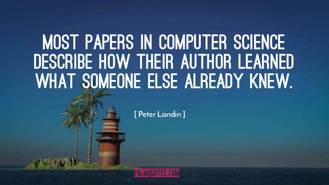 Computer Mania quotes by Peter Landin