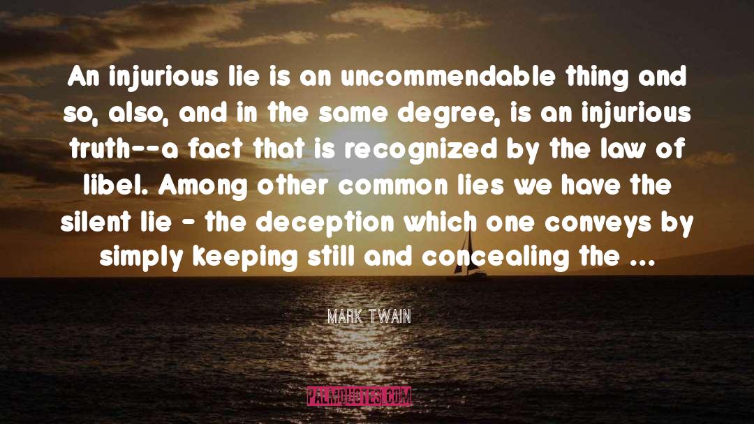 Concealing The Truth quotes by Mark Twain