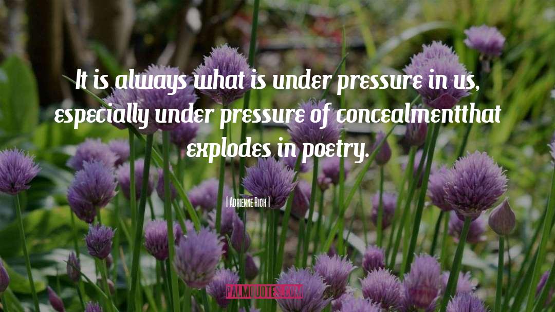 Concealment quotes by Adrienne Rich