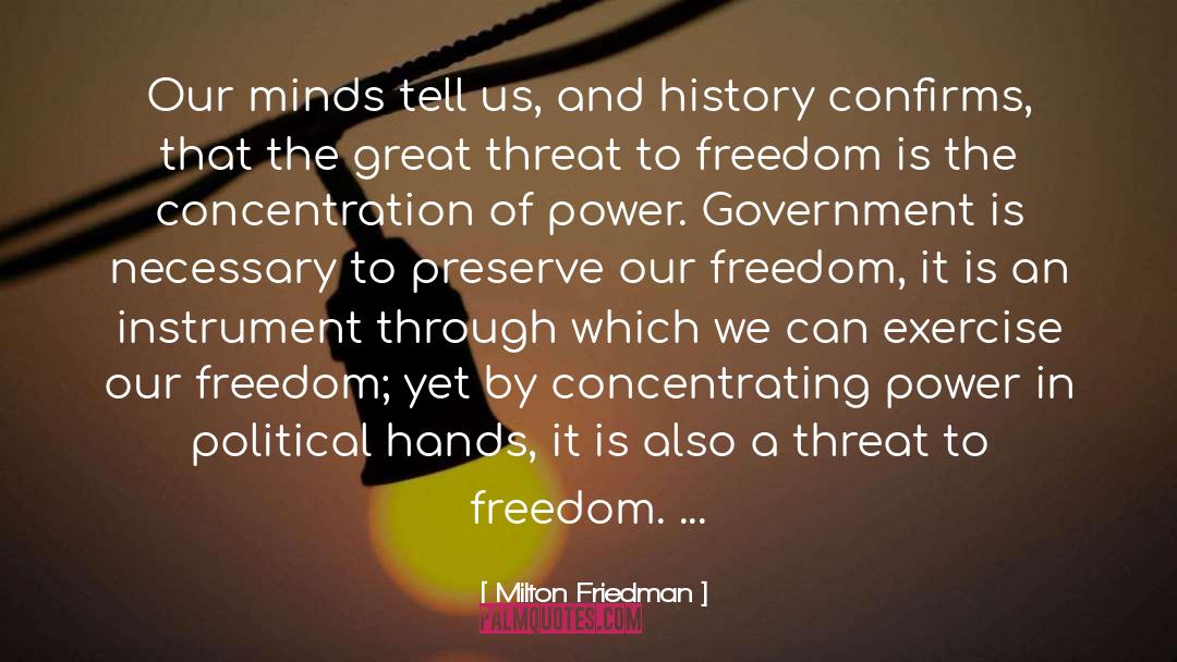 Concentration Of Power quotes by Milton Friedman