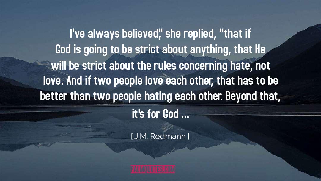 Concerning quotes by J.M. Redmann