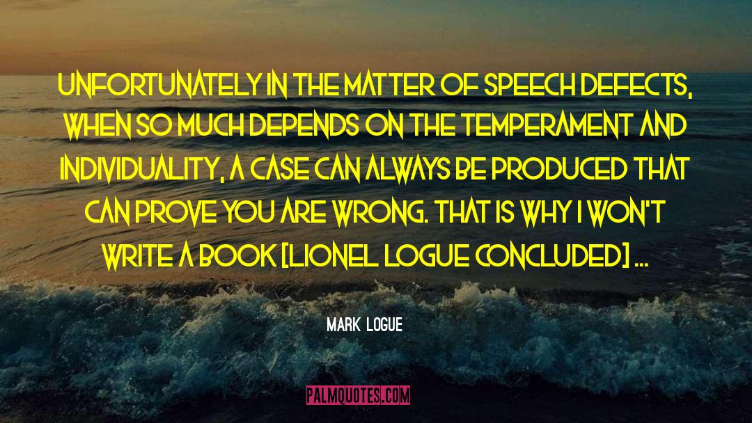 Concluded quotes by Mark Logue