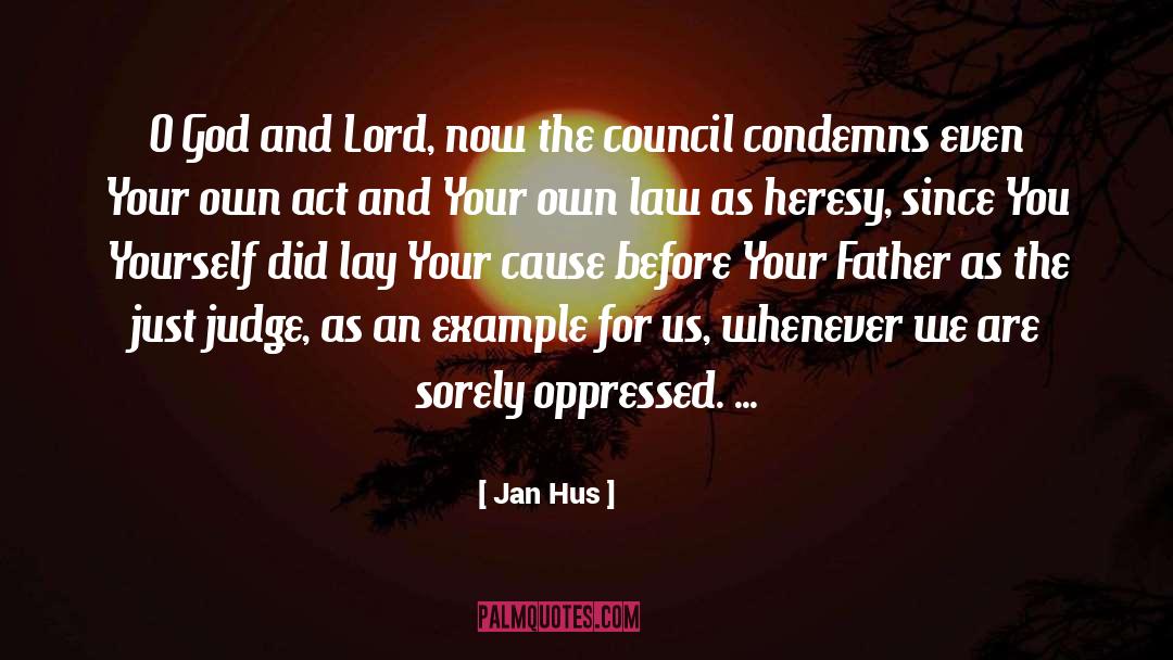 Condemns quotes by Jan Hus
