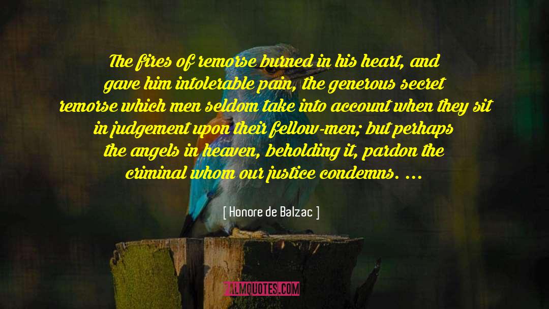 Condemns quotes by Honore De Balzac