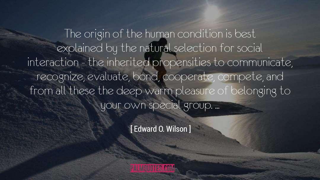 Condition Is quotes by Edward O. Wilson
