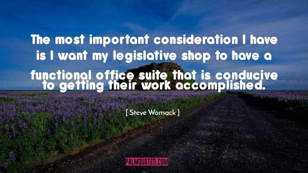 Conducive quotes by Steve Womack