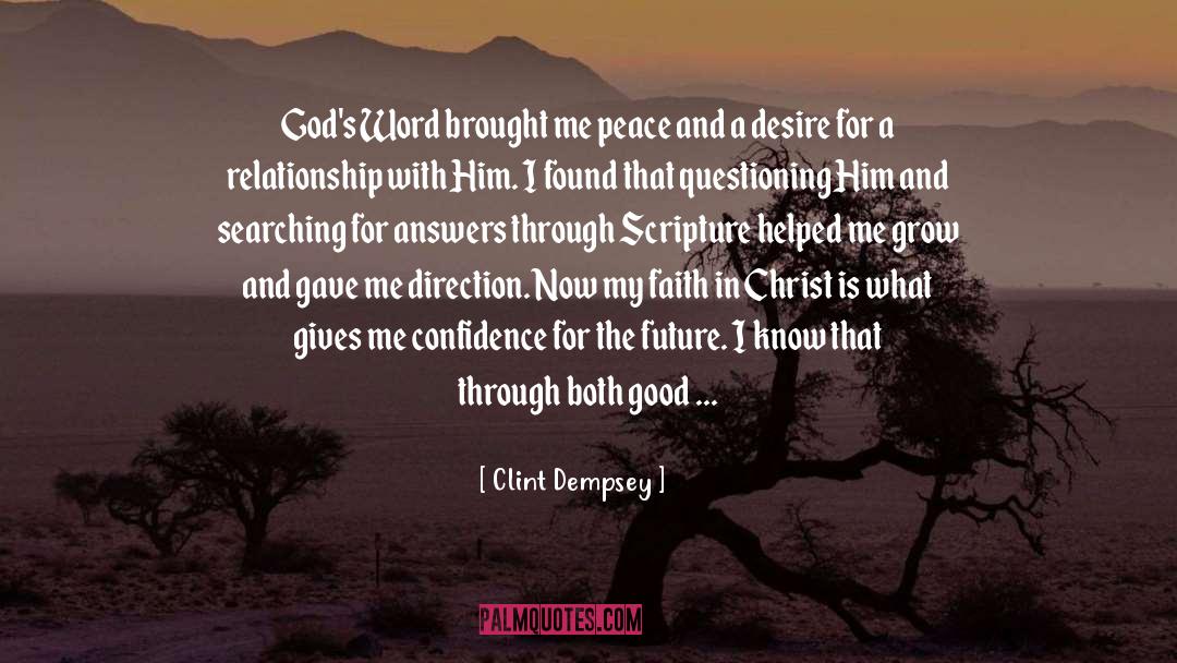 Confidence In Christ quotes by Clint Dempsey